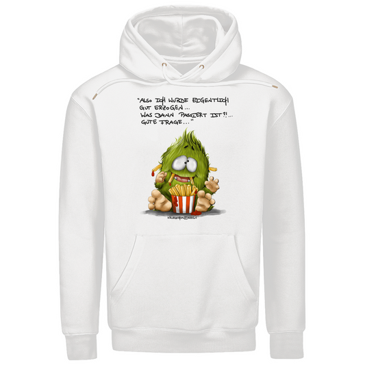 Unisex Oversize Hoodie, Kapuzen Pullover,  dunkle Schrift. Kruegerhausdesign Monster Spruch, Also eigentlich wurde ich...  297