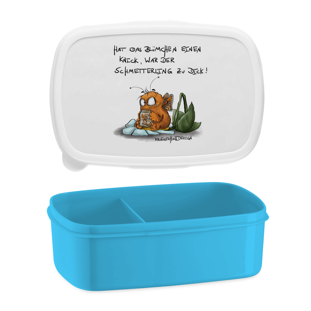 Lunchbox mit Aufteilung, Brotdose, Kruegerhausdesign Monster mit Spruch, Hat das Blümchen einen Knick...#42