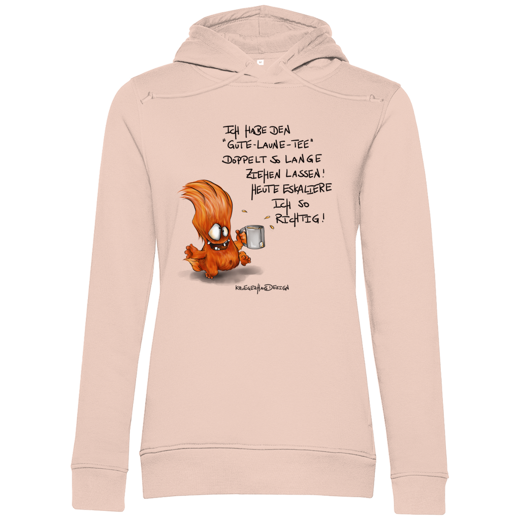 Damen Premium Bio Hoodie, slim fit, Ich hab den Gute Laune Tee...