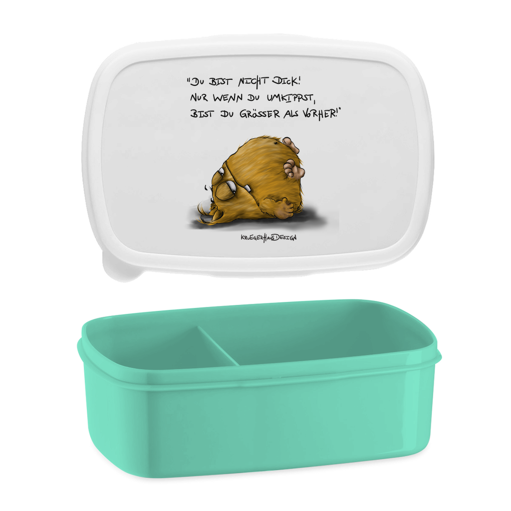 Lunchbox mit Aufteilung, Brotdose, Kruegerhausdesign Monster mit Spruch, Du bist nicht dick!... #17