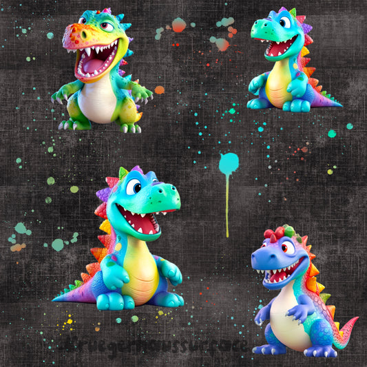 Stoffdesign, Surface Design Vintage Dino bunt