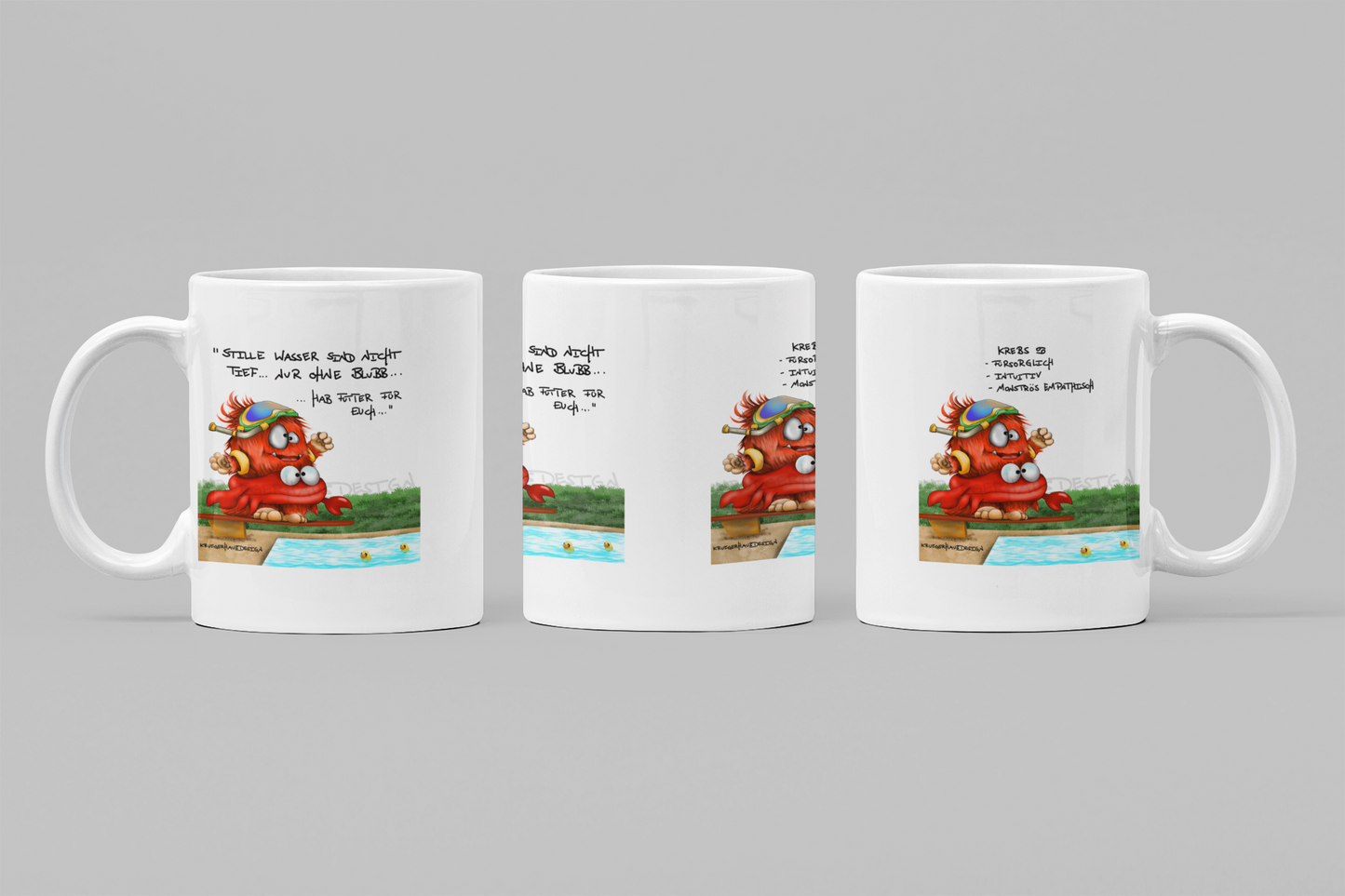 Tasse, Kaffeetasse Kruegerhausdesign Sternzeichen Krebs Monster