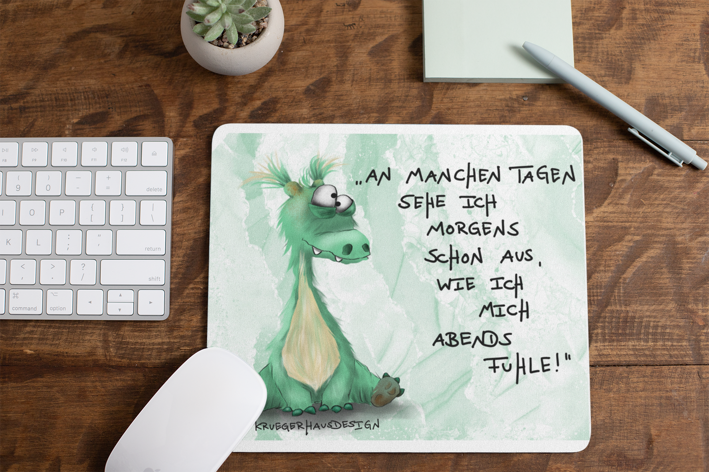 Mousepad, Mauspad 22 x 18cm „An machen Tagen sehe ich morgens schon aus, wie ich mich abends fühle!"