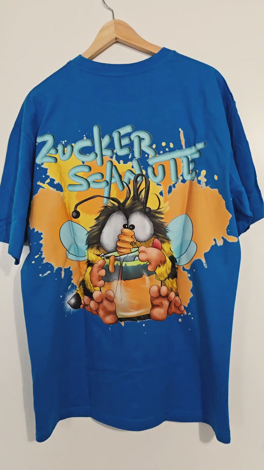 T-Shirt mit XXL Druck Kruegerhausdesign Monster in türkisblau Gr. S,M, L, XL, XXL, 3XL, Zuckerschnute, limitierte Auflage