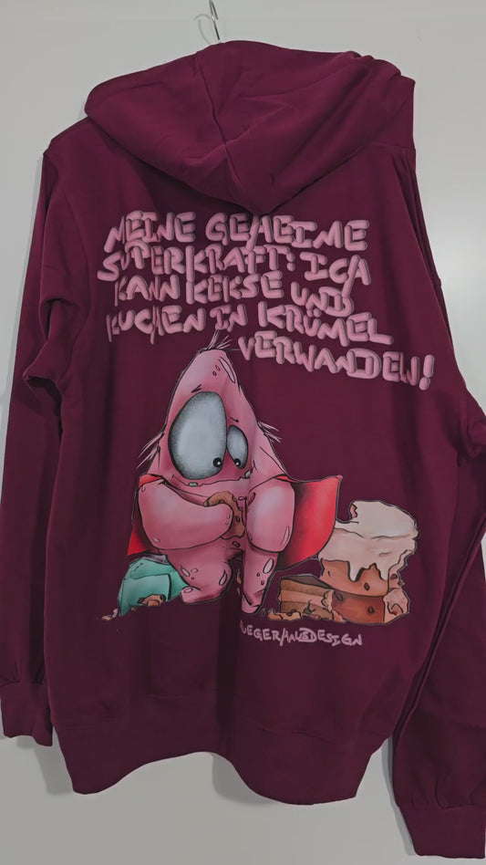 Unisex Hoodie XXL Druck Kruegerhausdesign Monster, Gr. XL, schwarz, Sei doch endlich mal vernünftig...