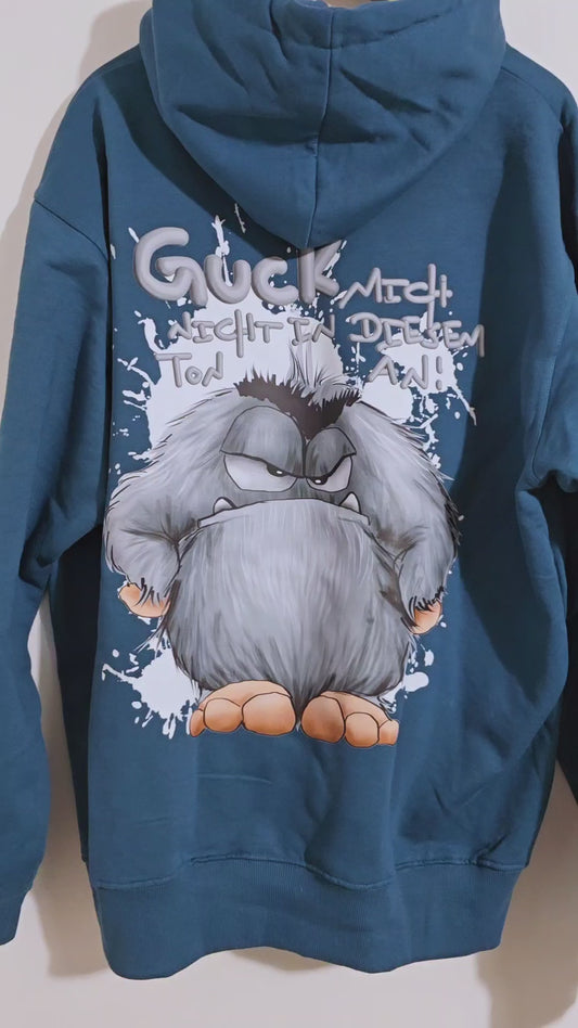 Unisex Hoodie XXL Druck Kruegerhausdesign Monster Horst, Gr. L , Guck mich nicht in diesem Ton an!