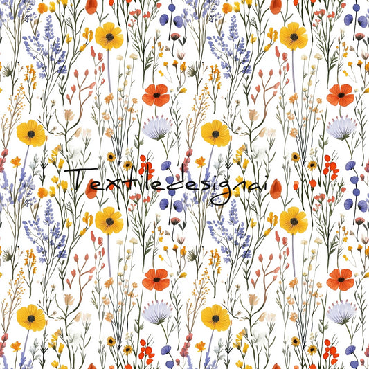 Digitale Stoffdesign, Tapeten oder Papeterie Design, Aquarell Flowers 001, Blumen