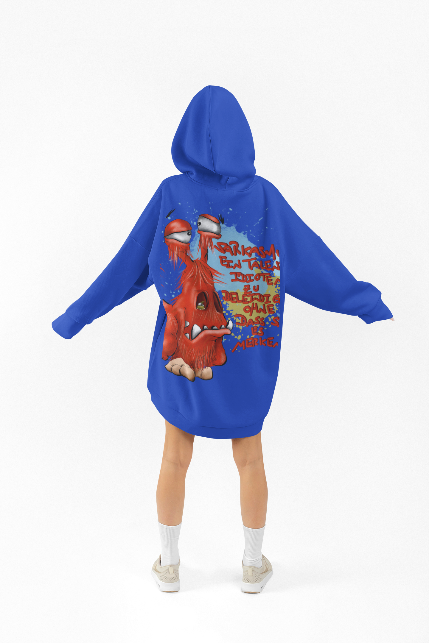 Unisex Hoodie XXL Druck Kruegerhausdesign Monster in royal blau Gr. 3XL, Monster: Sarkasmus: Ein Talent...
