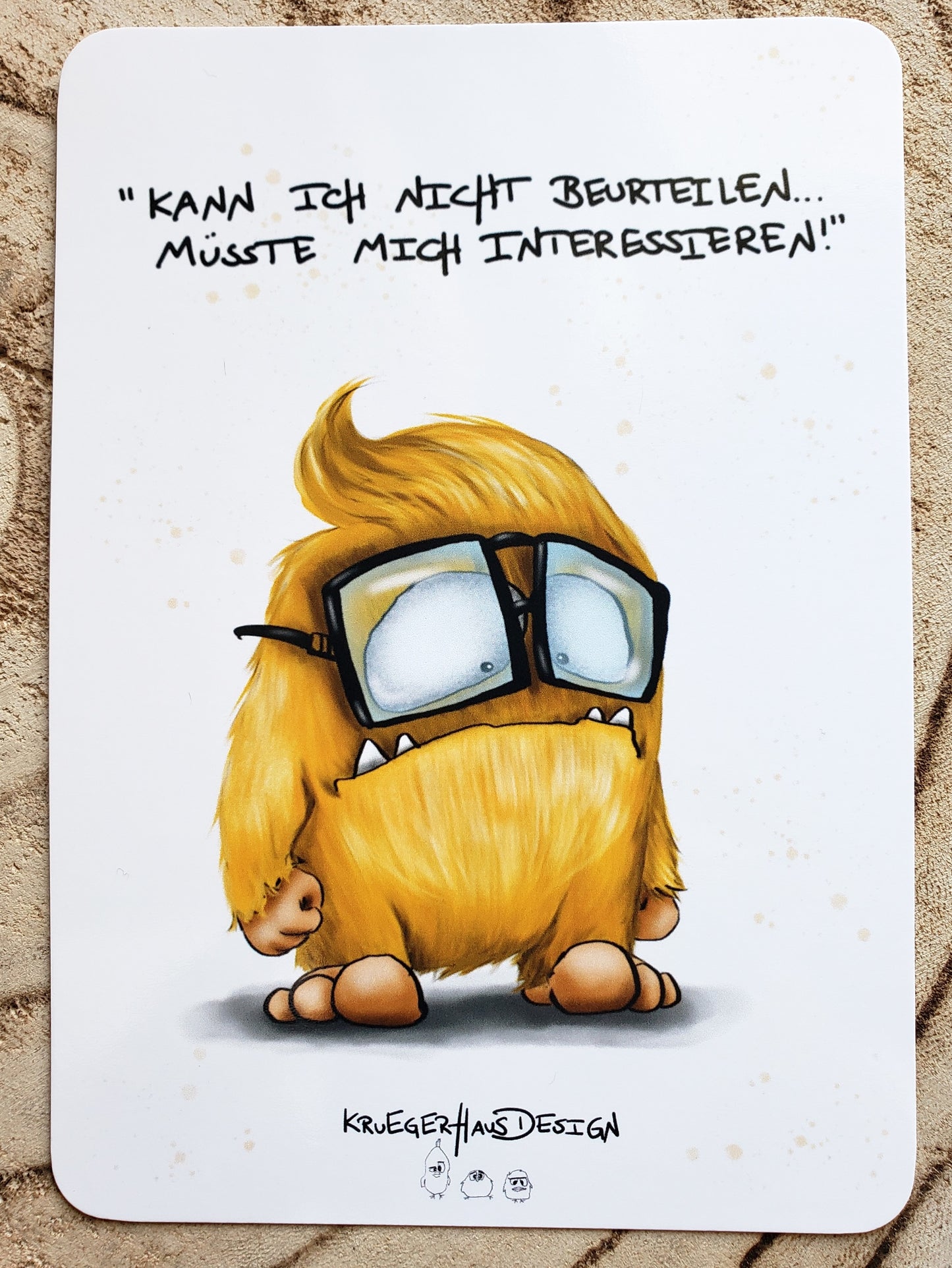 Postkarte Monster Kruegerhausdesign "Kann ich nicht beurteilen.."