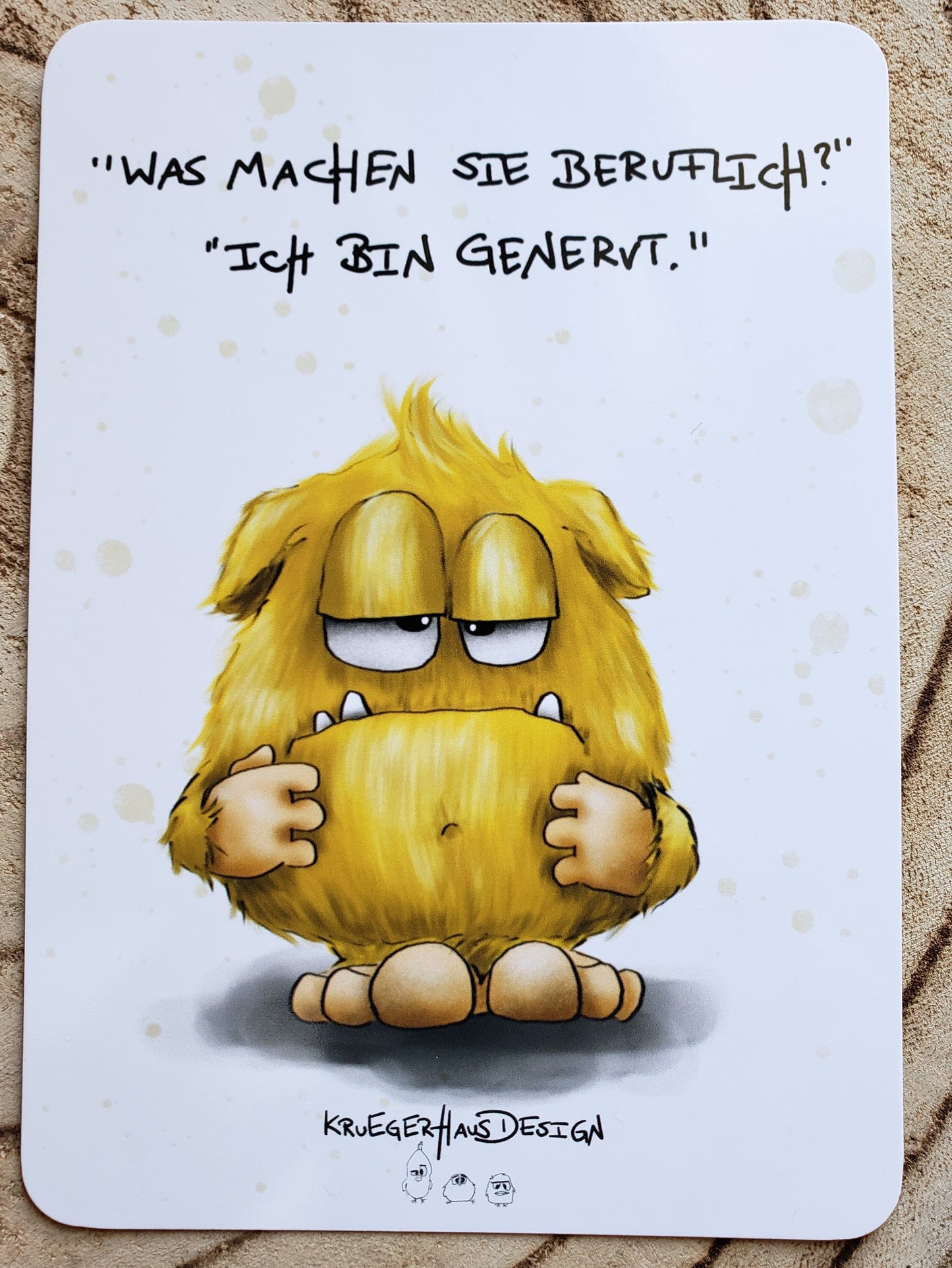 Postkarte Monster Kruegerhausdesign "Was machen Sie beruflich?..."