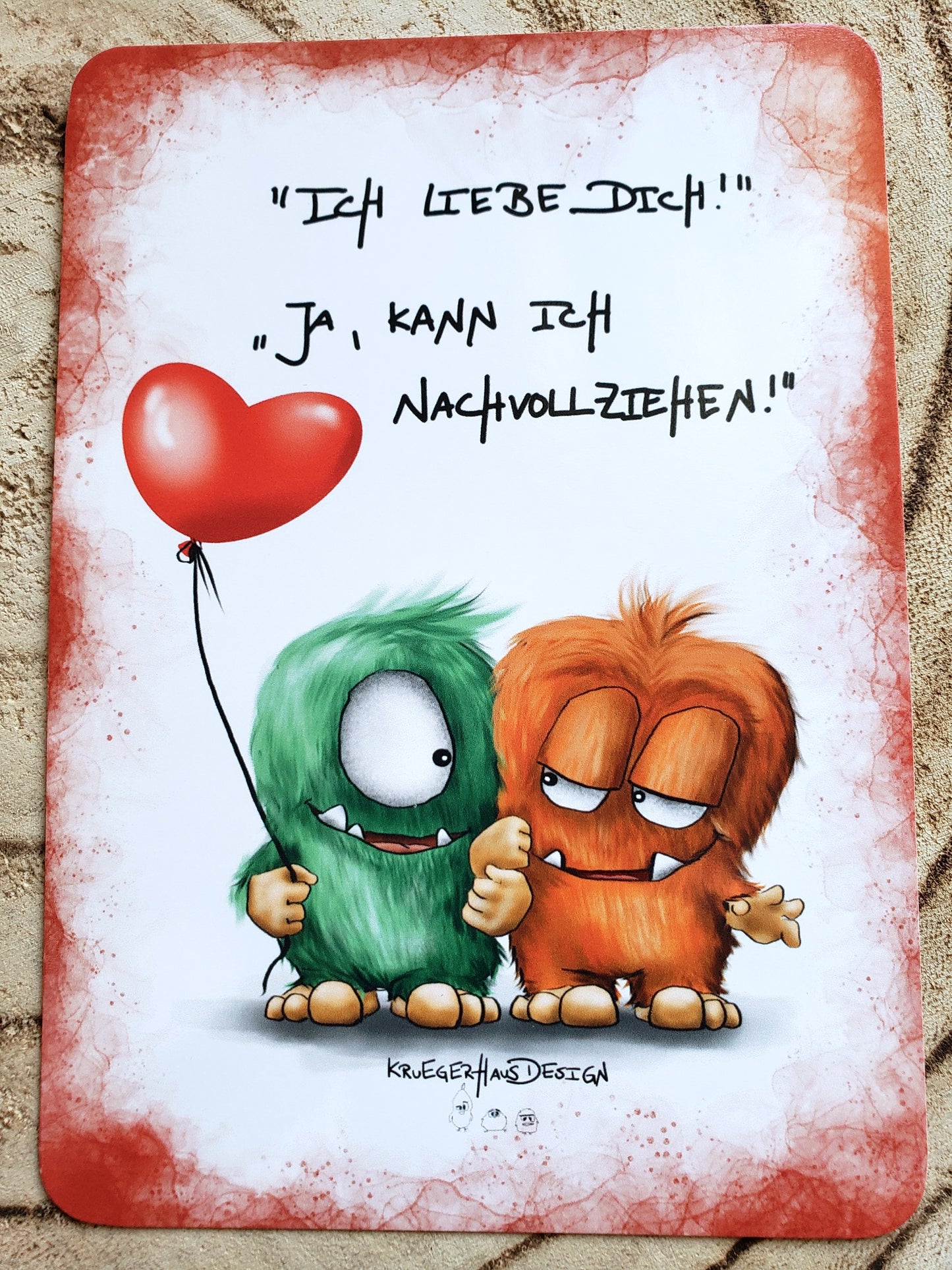 Postkarte Monster Kruegerhausdesign  "Ich liebe dich.."