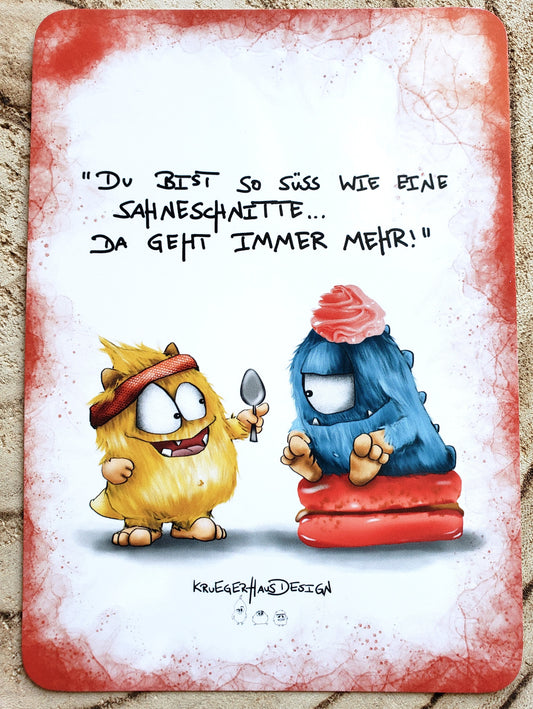 Postkarte Monster Kruegerhausdesign  "Du bist so süß..."