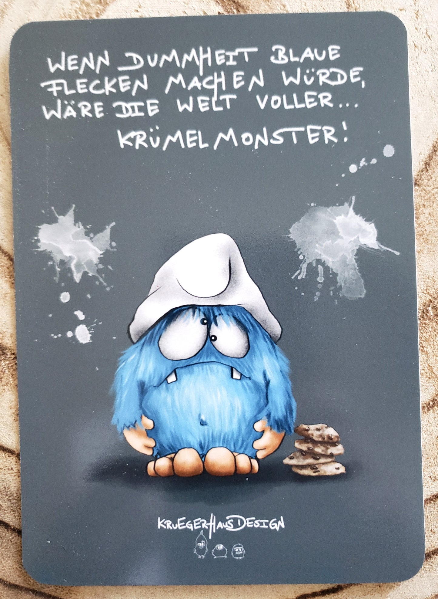 Postkarte Monster Kruegerhausdesign "Wenn Dummheit blaue " “
