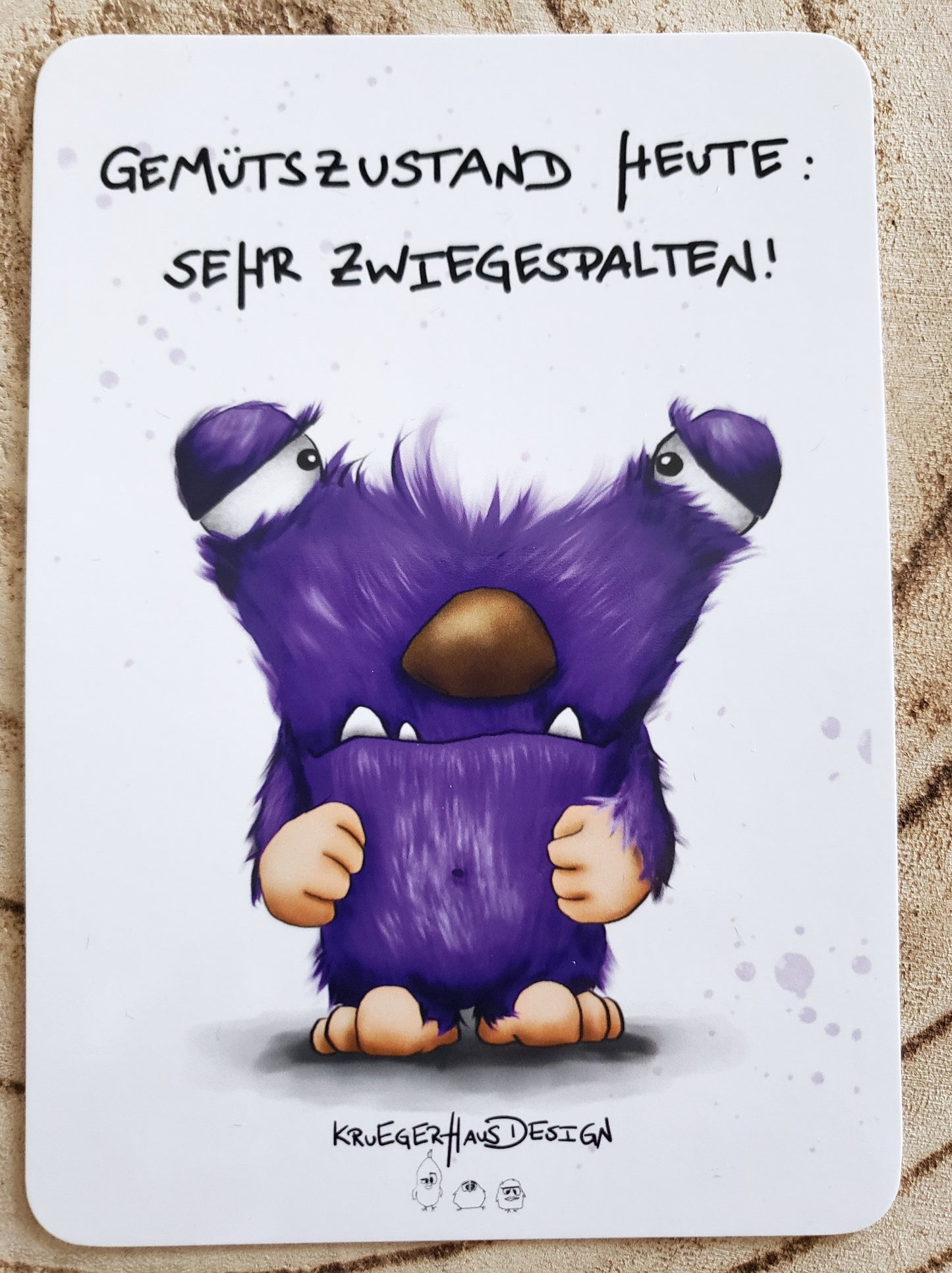 Postkarte Monster Kruegerhausdesign "Gemütszustand heute:  ...“