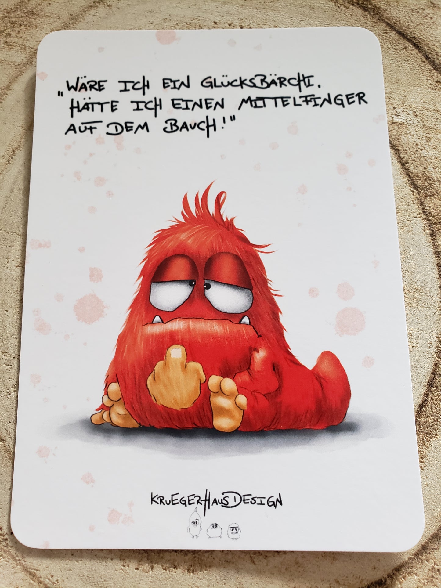 Postkarte Monster Kruegerhausdesign bunt "Wäre ich ein Glücksbärchi..."