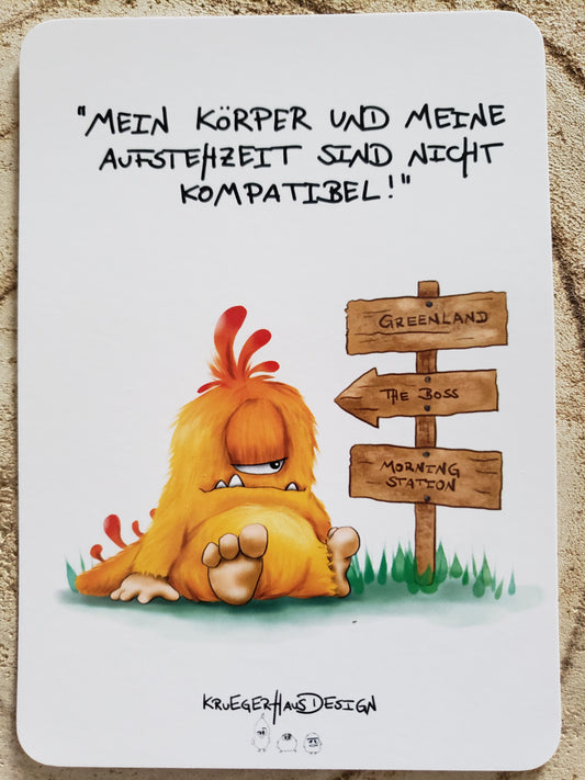 Postkarte Monster Kruegerhausdesign  "Mein Körper und meine"