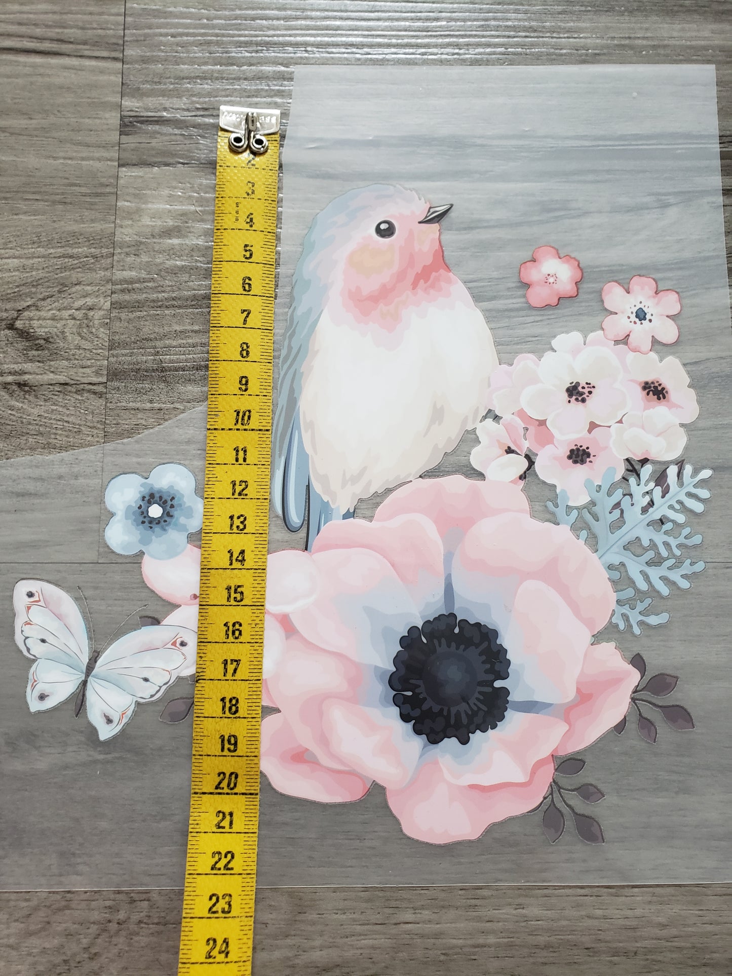 XL Bügelbild Vogel und Blume, nicht selbstgezeichnet! Kann gewerblich genutzt werden