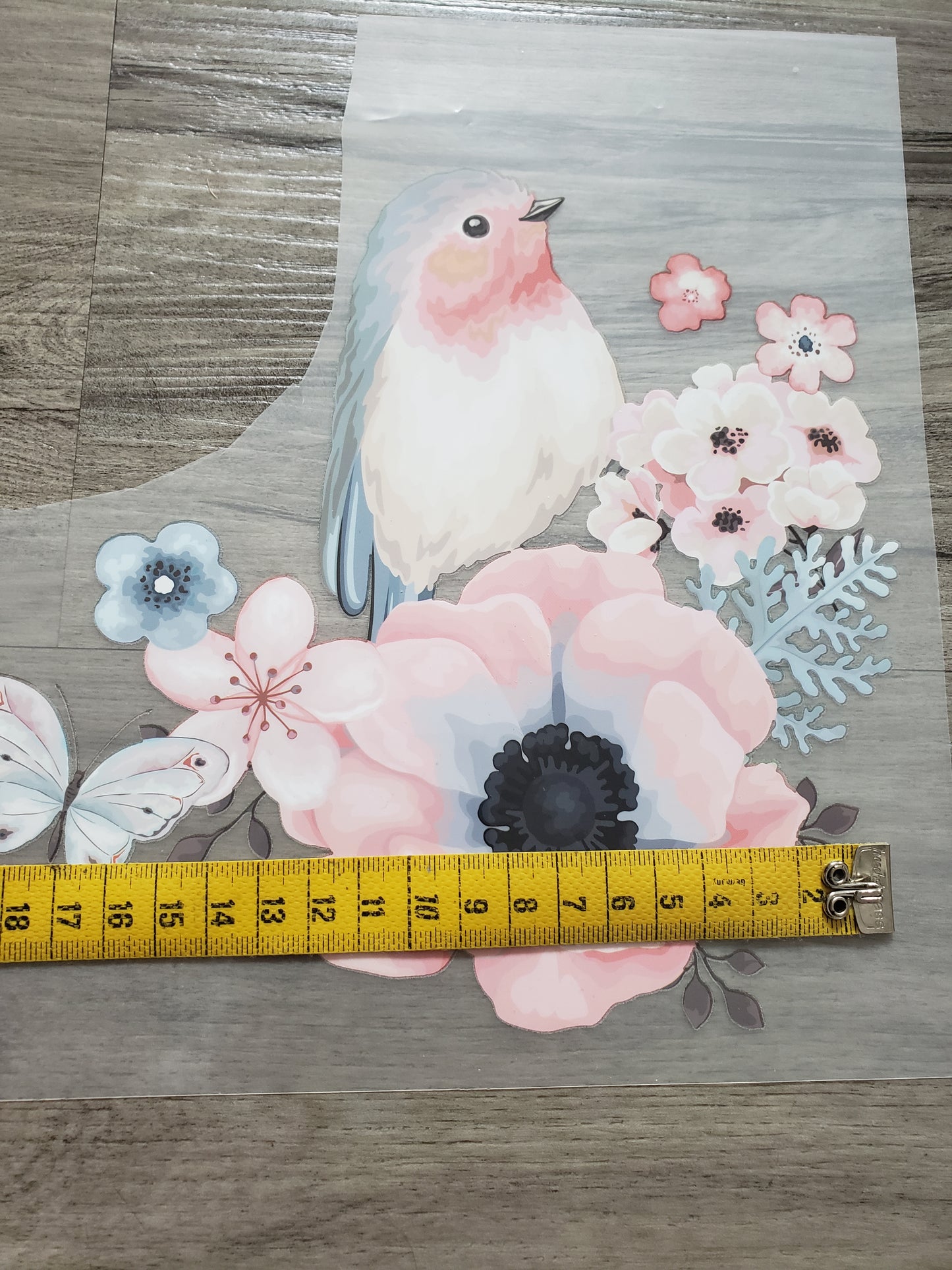 XL Bügelbild Vogel und Blume, nicht selbstgezeichnet! Kann gewerblich genutzt werden