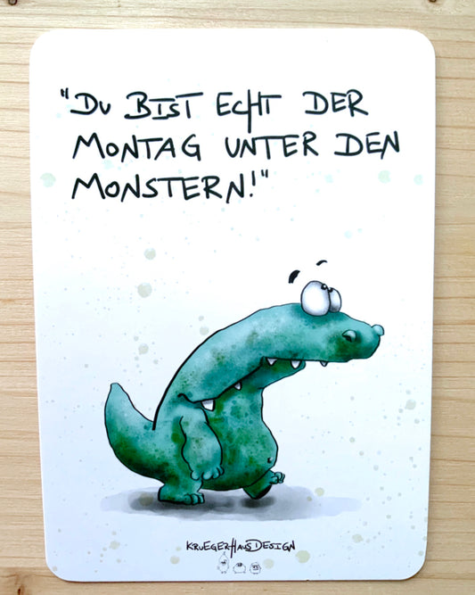 Postkarte Monster Kruegerhausdesign „Du bist der Montag ...