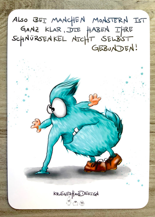 Postkarte Monster Kruegerhausdesign „Also bei manchen Monstern…“