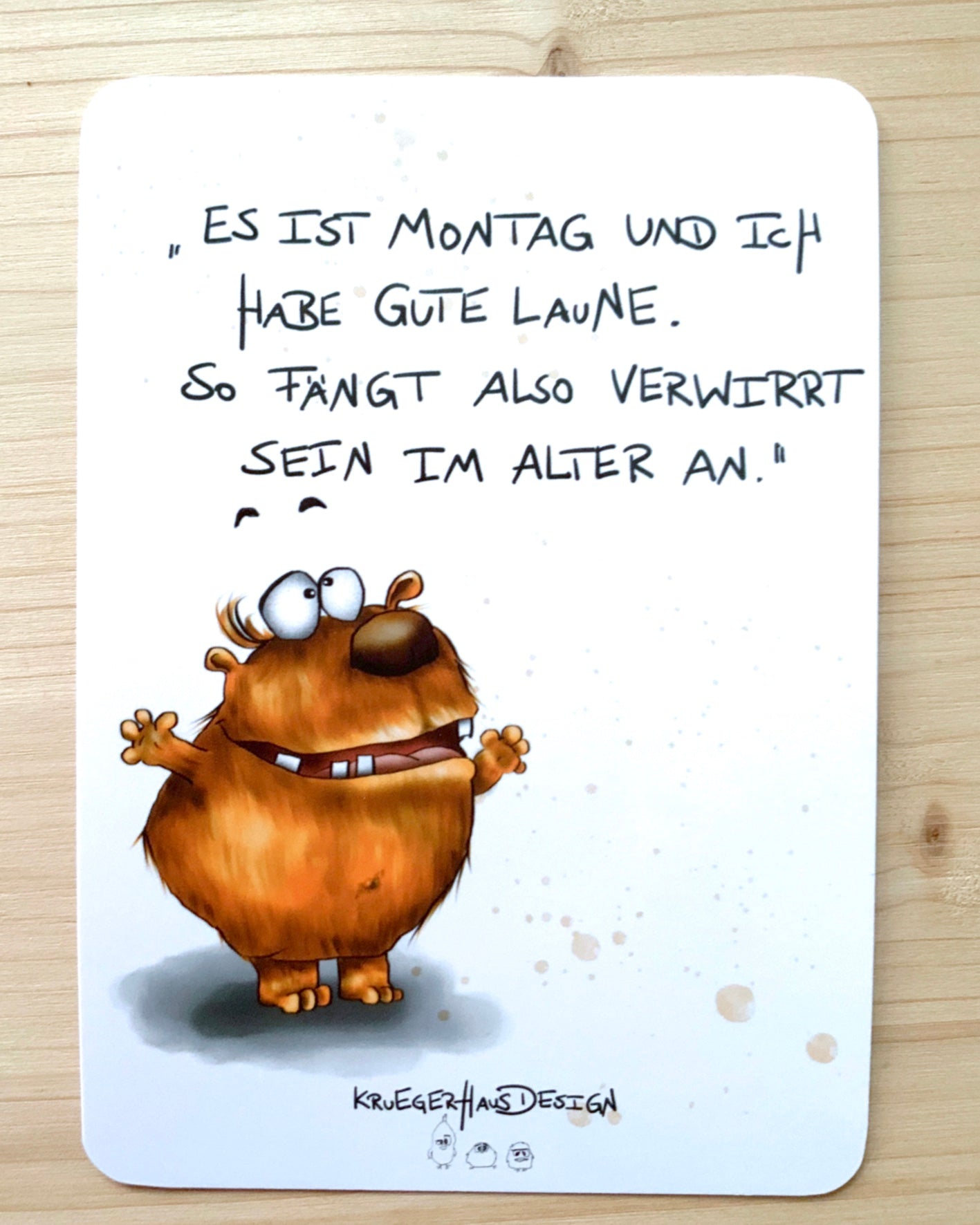 Postkarte Monster Kruegerhausdesign „Es ist Montag ...