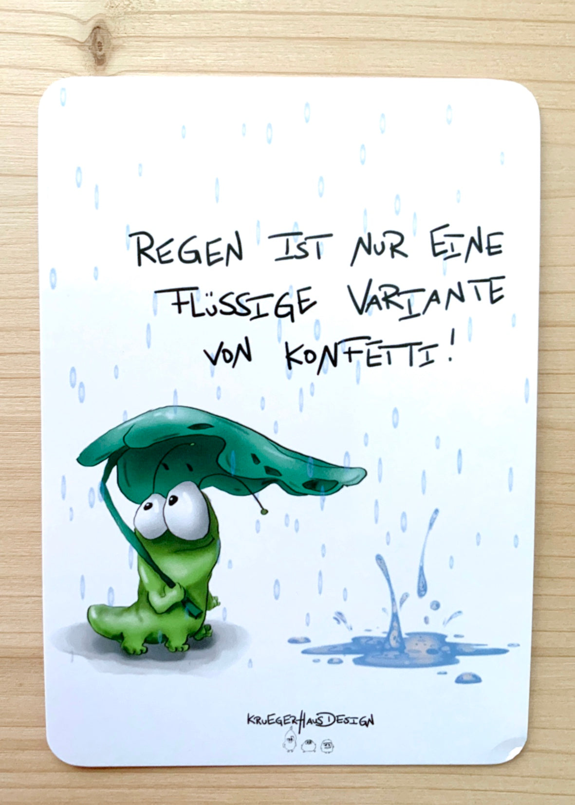 Postkarte Monster Kruegerhausdesign „Regen ist nur eine…“