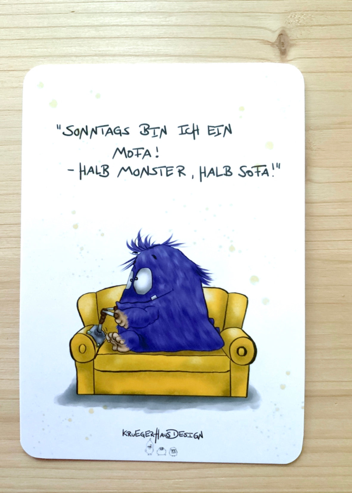 Postkarte Monster Kruegerhausdesign „Sonntags bin ich ein….“