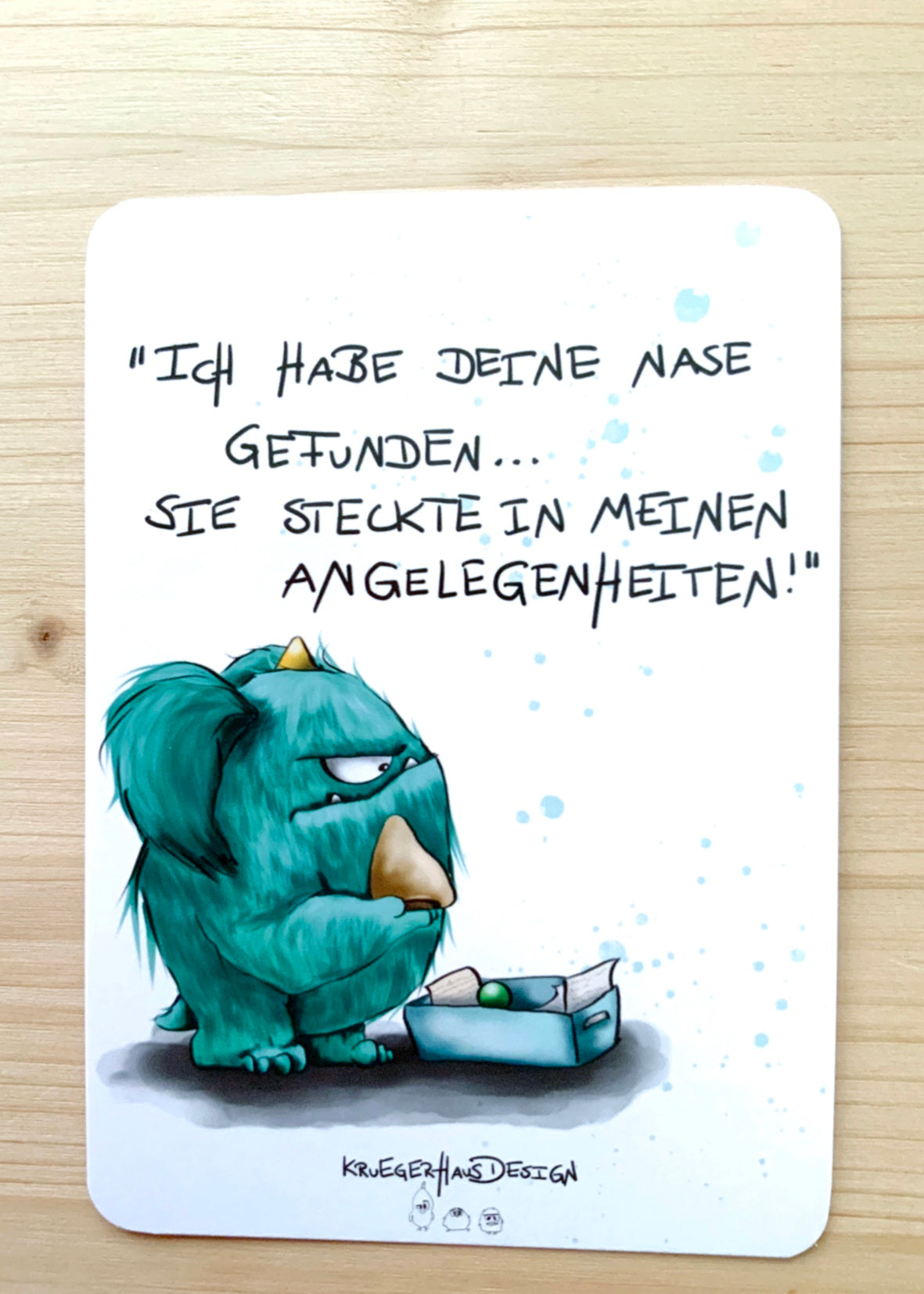 Postkarte Monster Kruegerhausdesign „Ich habe deine Nase…“